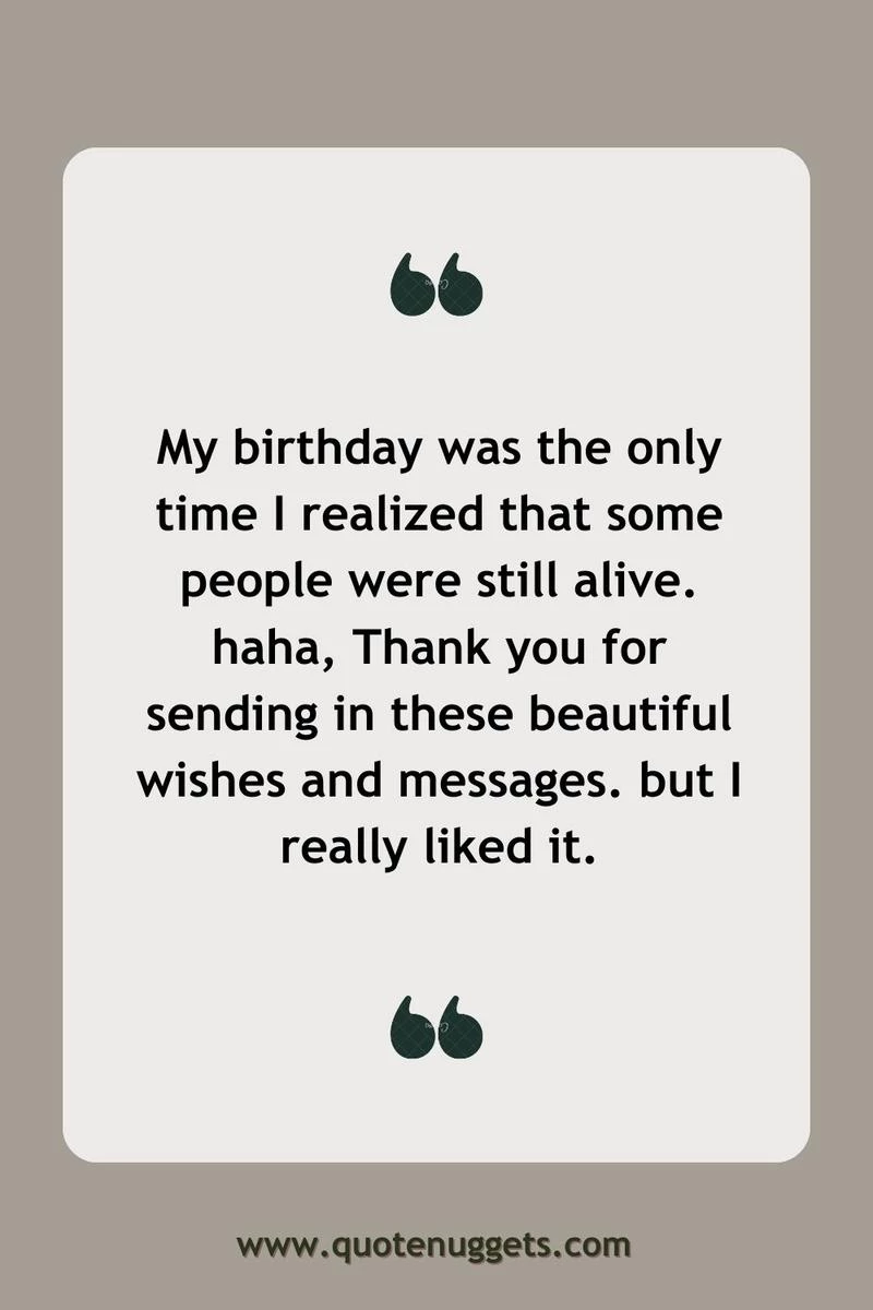 Funny Thanks You Message for Birthday Wishes English